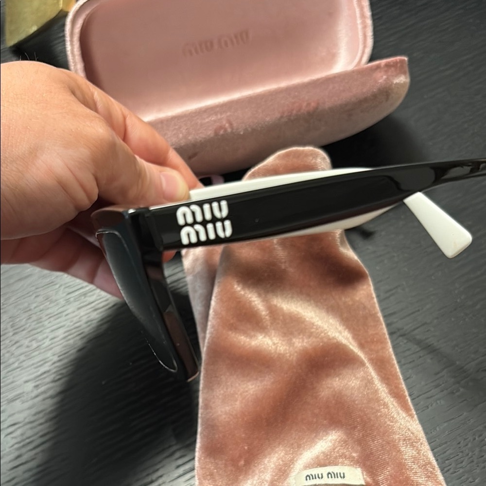 Miu Miu Black and White Sunglasses - Picture 2 of 6